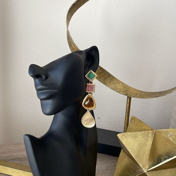 Statement drop earrings N305 - Picture 4 of 4